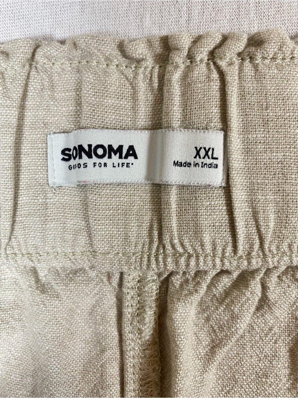 Sonoma Goods For Life Linen Rayon Pull-On Shorts Bundle XXL Beige Black Pockets - Picture 6 of 9